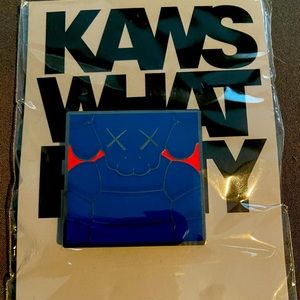 *NWT* Kaws *WHAT A PARTY* (Blue) Square Pin BKM